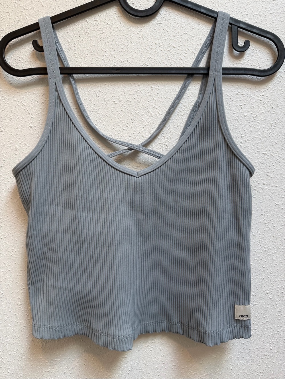 Vuori Dusty Blue Ribbed Tank Small